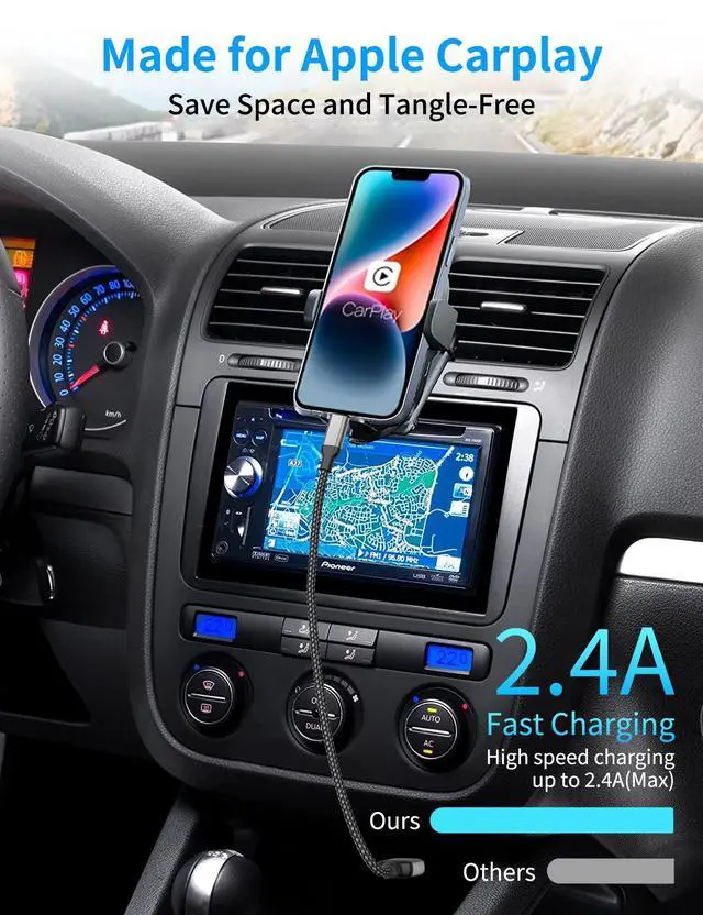 Alt view image 2 of 7 - 2FT USB A to Lightning Cable, 3Pack iPhone Charger Cord for iPhone 14/13/12
