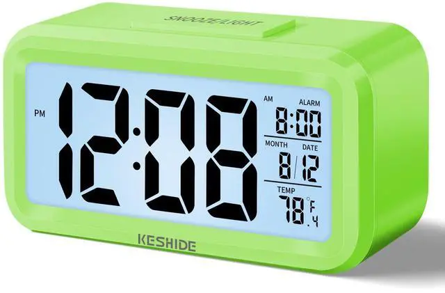 Main image of Travel Digital Alarm Clock, Battery Operated with Indoor Temperature, Desk Small Clock,Snooze Model,12/24H Display for Bedrooms Heavy Sleepers Kids Travel Bathroom