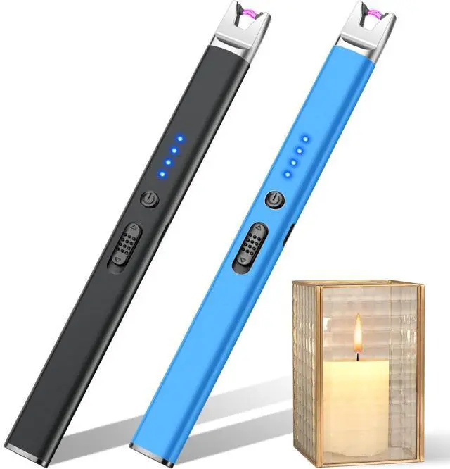 Main image of 2 Pack Candle Lighter Rechargeable Electric Lighter Long Stem Matches