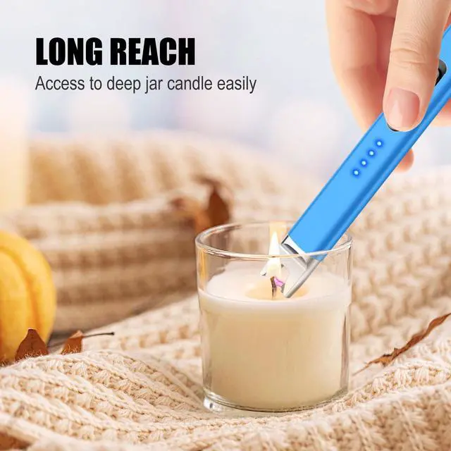 Alt view image 3 of 7 - 2 Pack Candle Lighter Rechargeable Electric Lighter Long Stem Matches