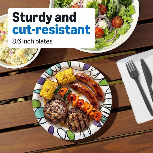 Alt view image 3 of 6 - Ultra Paper Plates, 8.62 Inch, Disposable, 64 Count, Packaging May Vary