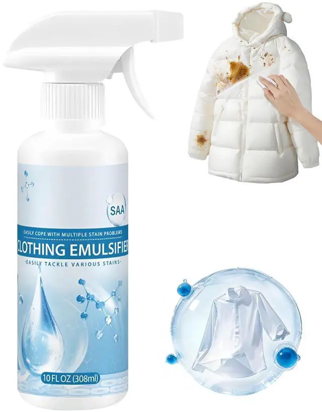 Main image of Clothing Emulsifier Stain Remover, Non-Ionic Laundry Pre-Treatment, Stain Remover for Clothes, Portable Dry Cleaning Stain Removal Spray, Active Enzyme Laundry For Clothes (308ML)