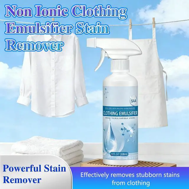 Alt view image 2 of 7 - Clothing Emulsifier Stain Remover, Non-Ionic Laundry Pre-Treatment, Stain Remover for Clothes, Portable Dry Cleaning Stain Removal Spray, Active Enzyme Laundry For Clothes (308ML)