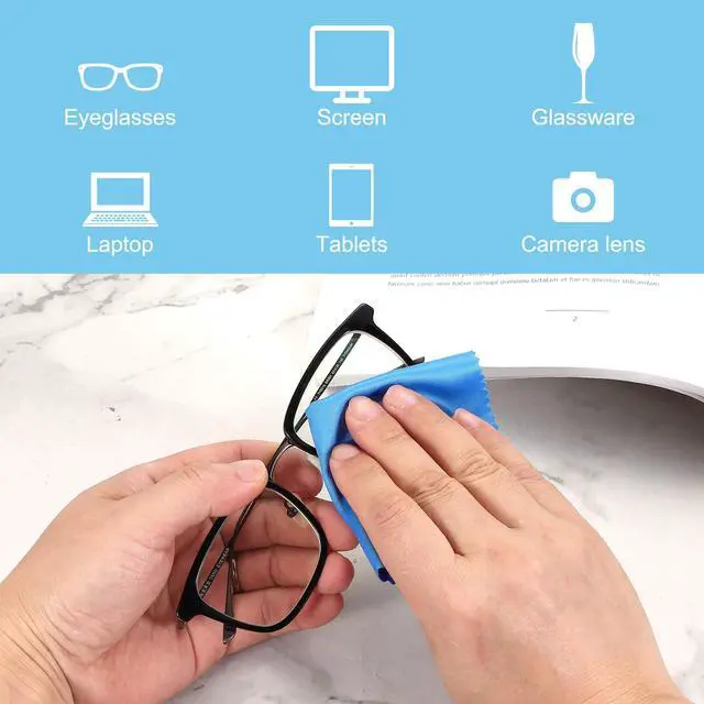 Alt view image 3 of 6 - Eyeglass Microfiber Cleaning Cloth 7"x6", 50 Pack Glasses Cleaning Cloth Soft Wipe Screen Cloth for Camera Lens Eyeglasses Screens in Individual Vinyl Pouch, Pink