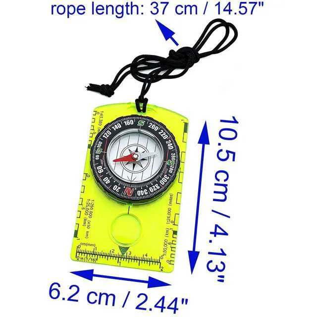 Alt view image 2 of 4 - 2 PCS Hiking Survival Compass Multifunctional Outdoor Orienteering Compass with Magnifier Ruler Scale for Hiking and Camping