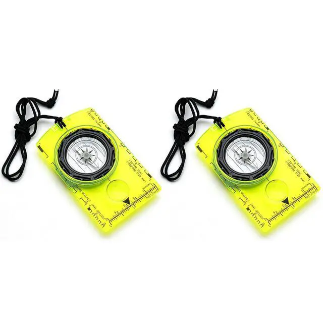 Alt view image 4 of 4 - 2 PCS Hiking Survival Compass Multifunctional Outdoor Orienteering Compass with Magnifier Ruler Scale for Hiking and Camping
