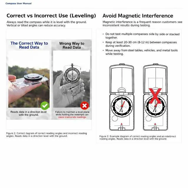 Alt view image 5 of 6 - Orienteering Compass with Sighting Mirror - Adjustable Declination for Hiking & Backpacking - Reliable Emergency Backup for Scouts & Beginners