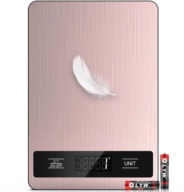 Main image of Food Scale, 11lb Digital Kitchen Scale Weight Grams and Ounces for Baking, Cooking and Meal Prep, 1g / 0.1oz Precise Graduation with 6 Units and Tare Function, LCD Display & Stainless Steel