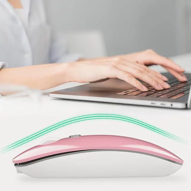 Alt view image 4 of 5 - LED Wireless Mouse, Rechargeable Bluetooth Mouse, Slim Portable Computer Mice with USB Receiver, BT5.4 and 2.4G Dual Mode Connection, Quiet Silent for Laptop/Notebook/pc/iPad/Chromebook