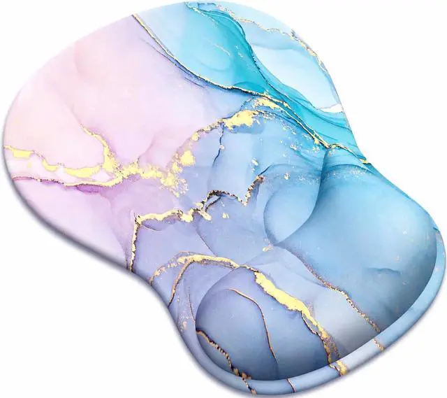 Main image of Mouse Pad with Gel Wrist Rest, Ergonomic Comfortable Computer Wrist Support for Laptop, Pain Relief Mousepad with Non-Slip PU Base for Office & Home (Marble)