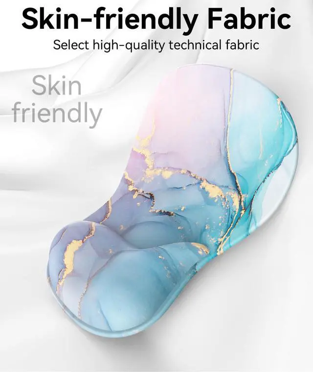 Alt view image 4 of 7 - Mouse Pad with Gel Wrist Rest, Ergonomic Comfortable Computer Wrist Support for Laptop, Pain Relief Mousepad with Non-Slip PU Base for Office & Home (Marble)