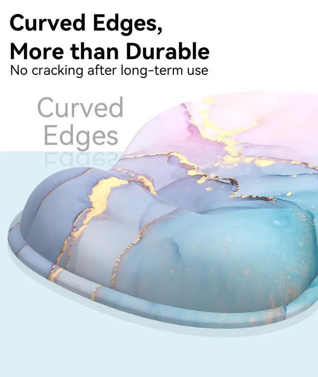 Alt view image 5 of 7 - Mouse Pad with Gel Wrist Rest, Ergonomic Comfortable Computer Wrist Support for Laptop, Pain Relief Mousepad with Non-Slip PU Base for Office & Home (Marble)