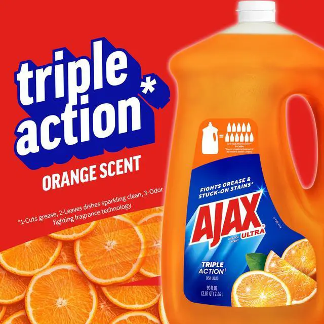 Alt view image 2 of 7 - Ultra Liquid Dish Soap Orange Scent, Triple Action, 90 fl oz Bottle (Pack of 2)