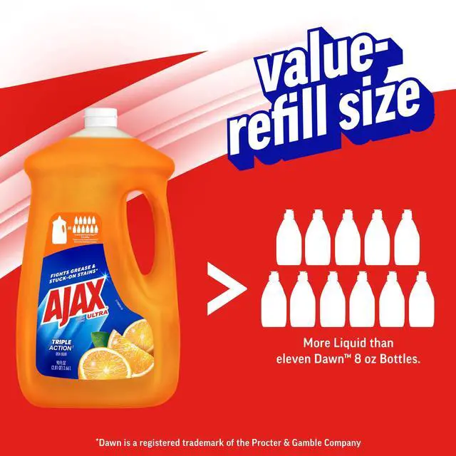Alt view image 3 of 7 - Ultra Liquid Dish Soap Orange Scent, Triple Action, 90 fl oz Bottle (Pack of 2)