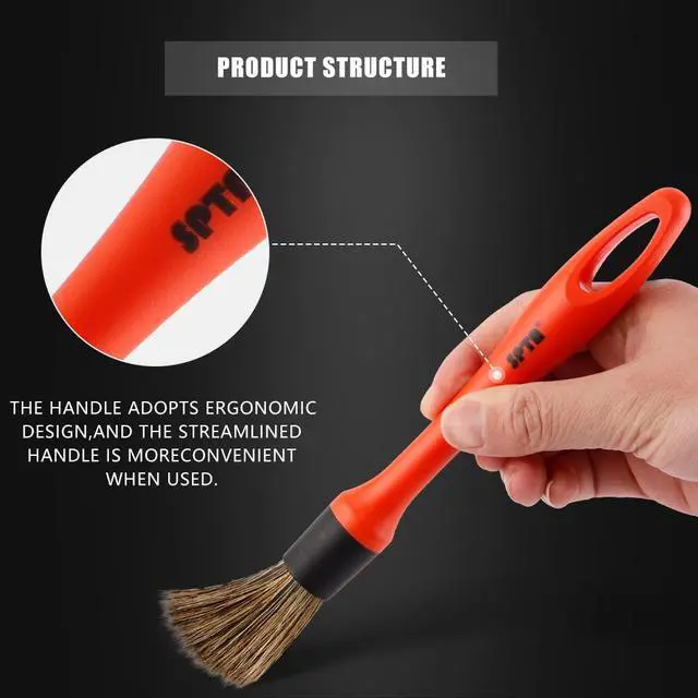 Alt view image 4 of 5 - Car Detailing Brush Set, 5 Pack Soft Mixed Hair Auto Detail Brush Kit No Scratch for Automotive Elegant Surface Interior Exterior Dashboard Emblems Panels Engine Bay Wheels Air Vent Seat Leather