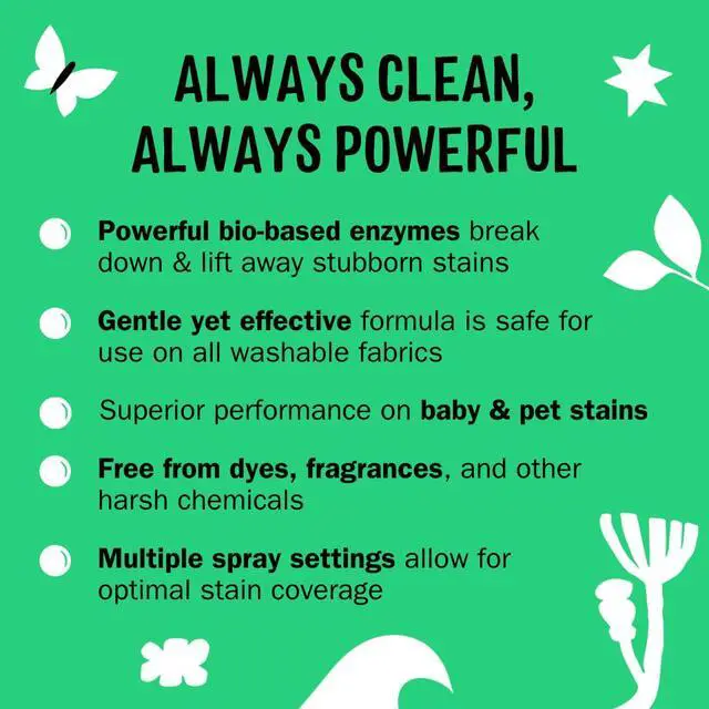 Alt view image 2 of 6 - Stain Remover Spray | Gentle Yet Powerful, Great for Baby & Pet Stains | Clean, Simple Ingredients (Fragrance Free) (3 Fl Oz (Pack of 1))