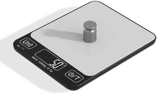 Main image of Food Scale Digital, 10kg/22lb Kitchen Scales Weight for Baking, Cooking, Keto and Meal Prep with 7 Units, Balance Alimentaire 1g Accuracy LCD Display, Grams Oz, Silver (Battery Included)