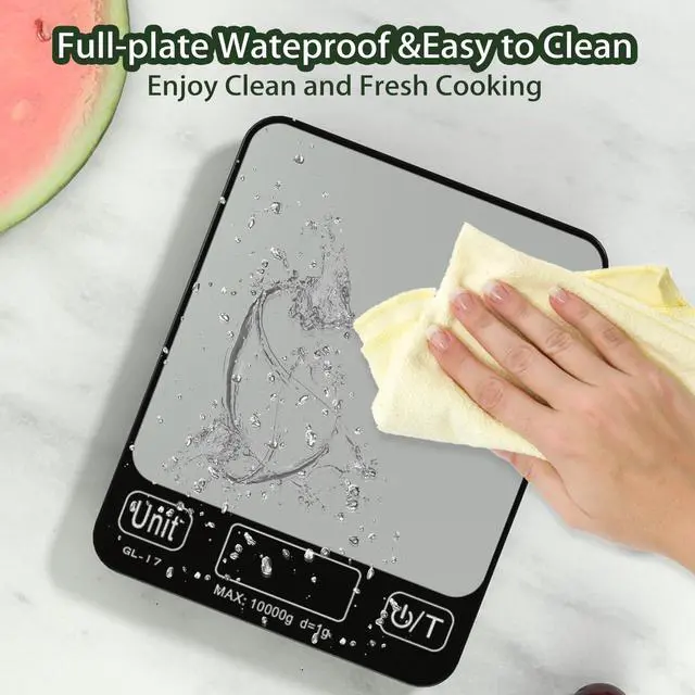 Alt view image 3 of 7 - Food Scale Digital, 10kg/22lb Kitchen Scales Weight for Baking, Cooking, Keto and Meal Prep with 7 Units, Balance Alimentaire 1g Accuracy LCD Display, Grams Oz, Silver (Battery Included)