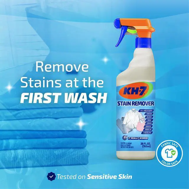 Alt view image 2 of 7 - KH7 Stain Remover: Powerful Pre-Treatment for Tough Stains on Clothes. Removes All Types of Stains, Blood, Grass, Grease, Makeup and More, 26 oz