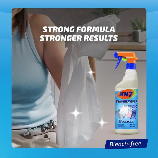 Alt view image 5 of 7 - KH7 Stain Remover: Powerful Pre-Treatment for Tough Stains on Clothes. Removes All Types of Stains, Blood, Grass, Grease, Makeup and More, 26 oz