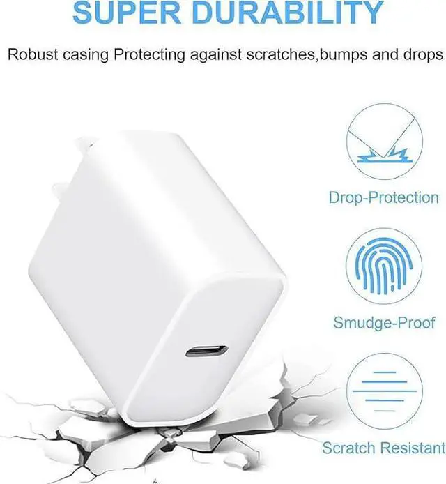 Alt view image 2 of 2 - iPhone 17 Charger Block, USB C Charger Block 20W Type C Wall Charger for iPhone 17/17 Air/17 Pro/17 Pro Max, 16 15 14 13 12 11, iPad, Google, Samsung and More Fast Charging Power Adapter