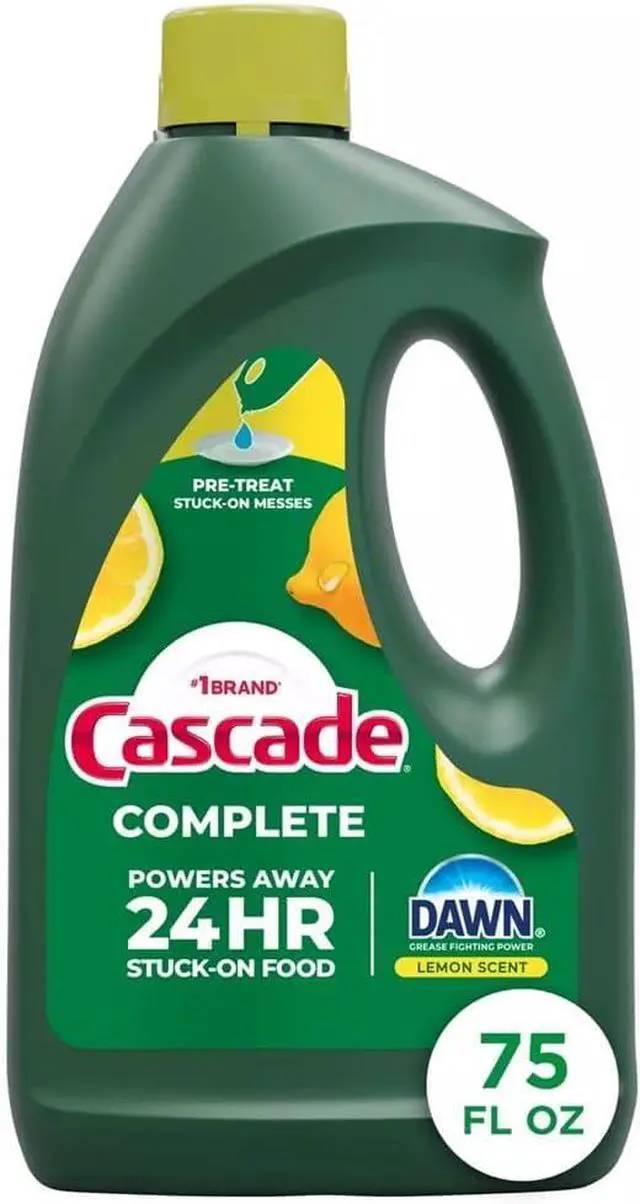 Main image of Cascade Complete Dishwasher Detergent Liquid Gel, Dish Detergent, Dishwasher Soap, Citrus, 75oz