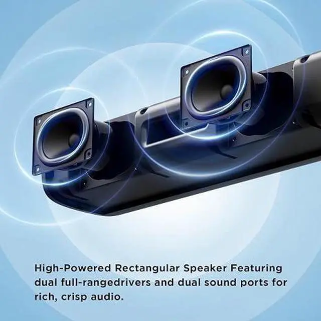 Alt view image 2 of 3 - MZEIBO Sound Bar,50W for Smart TV Bluetooth 5.3 Speaker 17 Inch TV Speaker with ARC/Optical/AUX Connections