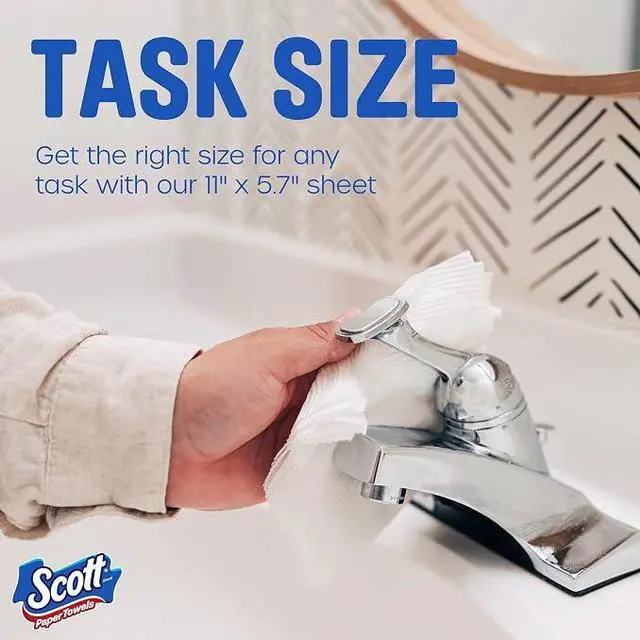 Alt view image 3 of 3 - Scott Paper Towels, Task Size, 16 Family Double Rolls, 119 Sheets Per Roll
