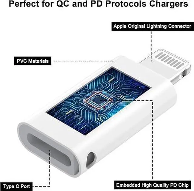 Alt view image 2 of 2 - 2Pack Lightning Male to USB C Female Charging Adapter