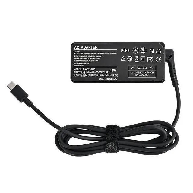 Alt view image 3 of 6 - 45W Type-C USB-C Power AC Adapter Laptop Charger Replacement For Lenovo Yoga 910 C940 S940 730-13 Chromebook 100e 300e c330 500e C340 Charger ThinkPad E480 L590 T480 T580 T495 X1 Carbon 20XW 20XX