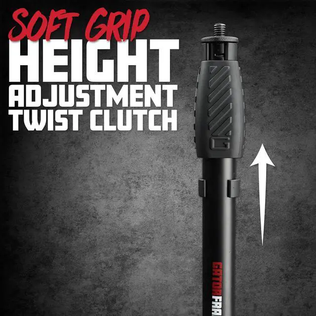 Alt view image 4 of 6 - Microphone Stand with 12" Weighted Base and Soft Grip Twist Clutch Height Adjustment, (GFW-MIC-1200)