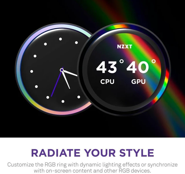 Alt view image 5 of 7 - NZXT Kraken Elite 360 RGB 2024 - AIO CPU Liquid Cooler - 360mm Radiator - F360 RGB Core Fan - Customizable 2.72" IPS LCD - NZXT Turbine Pump - AMD® AM5, AM4 - Intel® LGA 1851/1700, 1200/115X - White