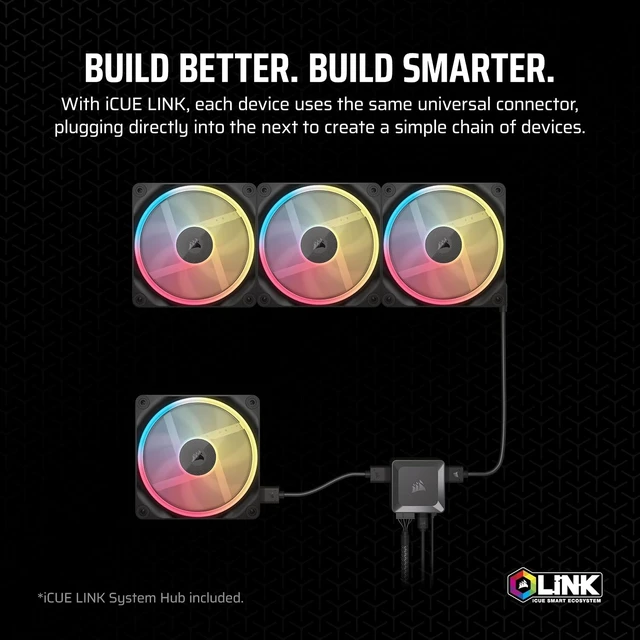 Alt view image 5 of 7 - iCUE Link LX120-R RGB 120mm PWM Reverse Fans Triple Fan Kit Low-Noise, Magnetic Dome Bearing, Dual Light Loops, QuikTurn Screws, Zero RPM Mode Black