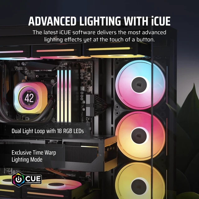 Alt view image 4 of 7 - iCUE Link LX120-R RGB 120mm PWM Reverse Fans Triple Fan Kit Low-Noise, Magnetic Dome Bearing, Dual Light Loops, QuikTurn Screws, Zero RPM Mode Black
