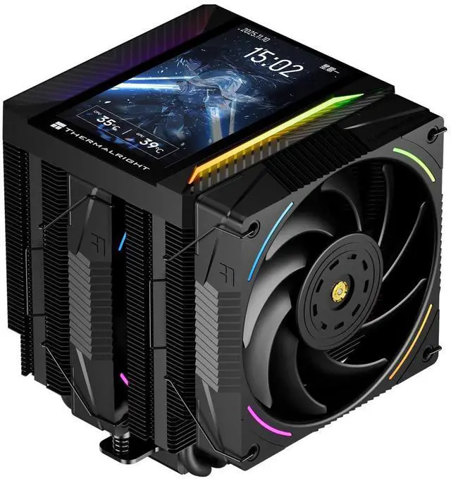 Main image of Peerless Assassin 120 Vision MAX ARGB Black CPU Air Cooler, Twin Tower Radiator 2150RPM,480x854 Resolving Power IPS Screen with 5,Computer Cooler for Intel lga1851/1700/115x,AM4/AM5