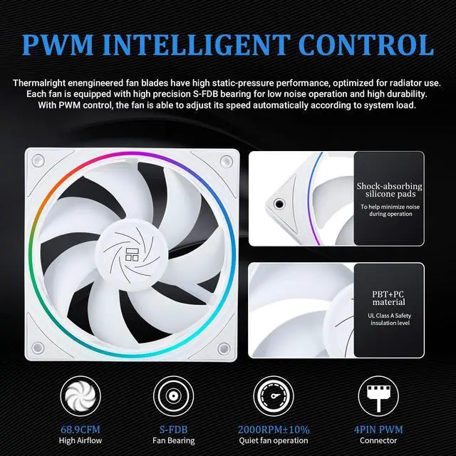 Alt view image 5 of 6 - Aqua Elite 360 V5 ARGB White-CPU Liquid Cooler,Pump Speed-2800RPM,for AM4/AM5,Intel LGA1150/1151/1200 /1851/1700,High-Performance Radiator