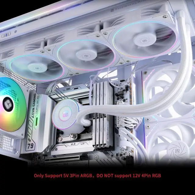 Alt view image 6 of 6 - Aqua Elite 360 V5 ARGB White-CPU Liquid Cooler,Pump Speed-2800RPM,for AM4/AM5,Intel LGA1150/1151/1200 /1851/1700,High-Performance Radiator