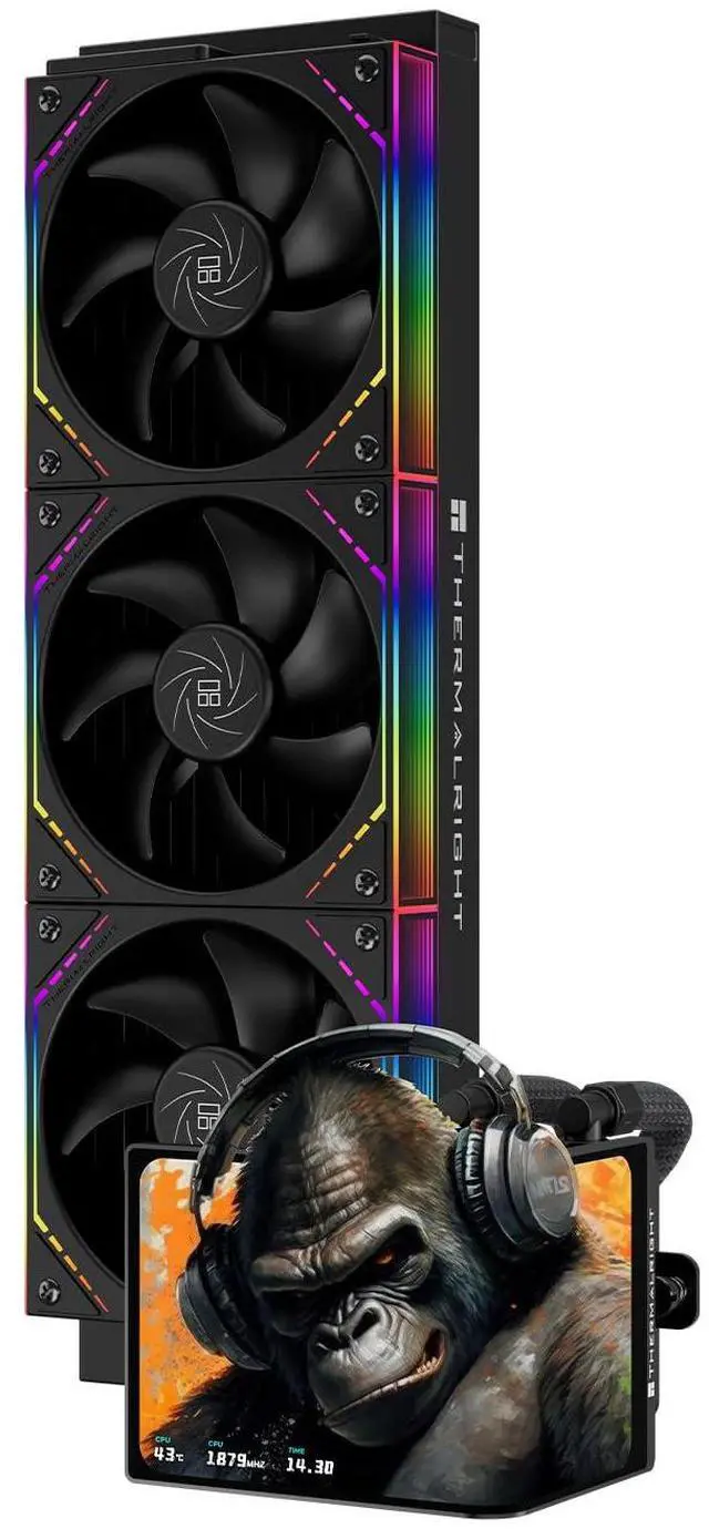 Main image of Levita Vision 360 ARGB Black CPU Aio Cooler,Wireless Splicing Fan, 2K 60HZ Curved Screen with 2400x1080 Resolution,for AM4/AM5,Intel LGA1851/1700,6.67in 3D Screen