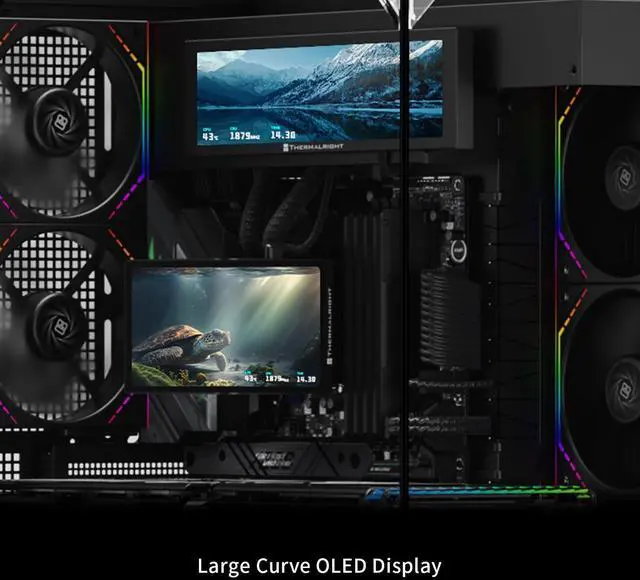 Alt view image 6 of 7 - Levita Vision 360 ARGB Black CPU Aio Cooler,Wireless Splicing Fan, 2K 60HZ Curved Screen with 2400x1080 Resolution,for AM4/AM5,Intel LGA1851/1700,6.67in 3D Screen