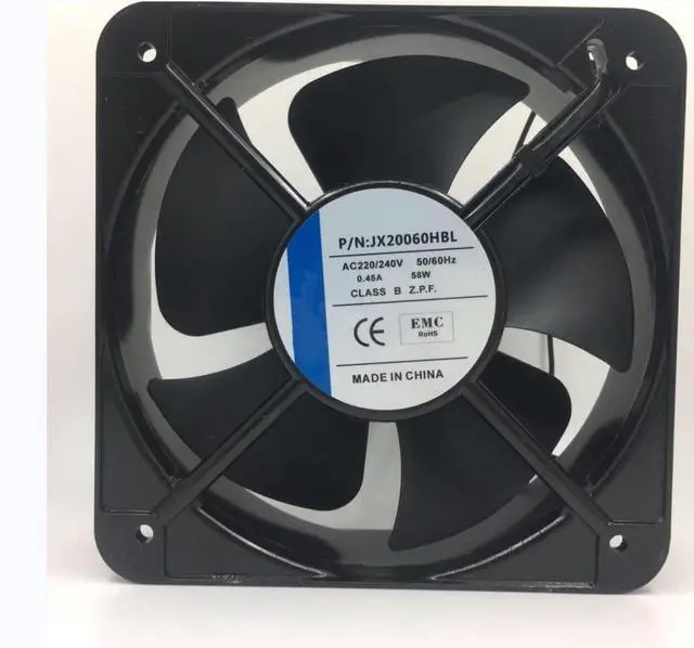 Main image of 220/240V 0.45A 58W 200X200X60MM 2-Wire Cooling Fan