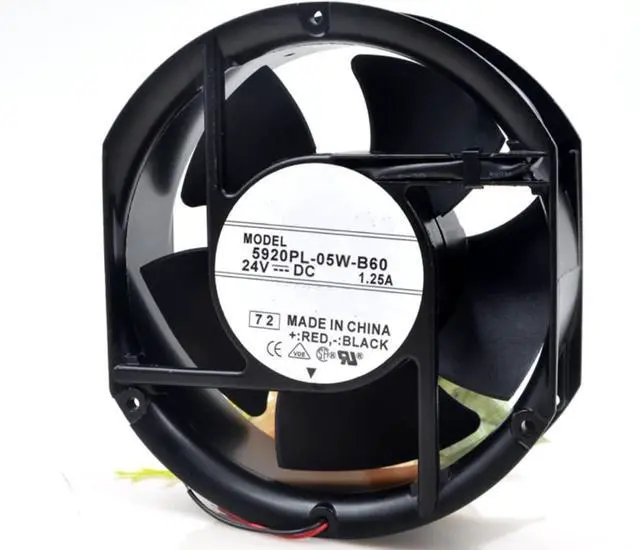 Alt view image 2 of 3 - 24V 1.25A 172X150X51MM 2-Wire Cooling Fan