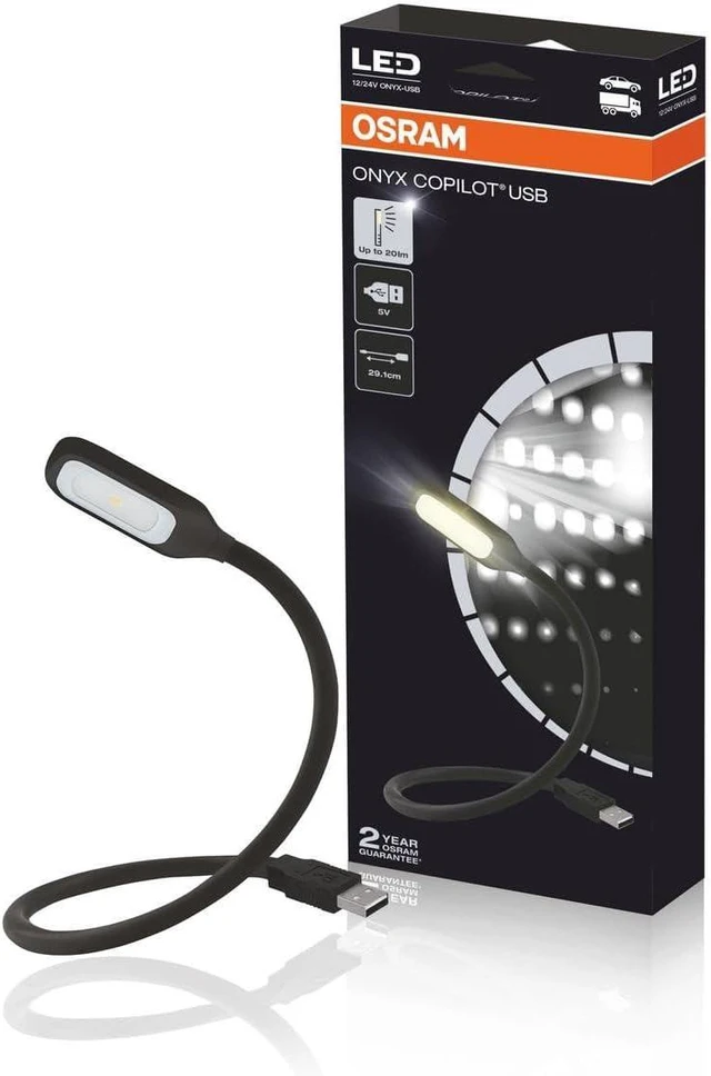 Main image of OSRAM Copilot, LED Reading Light Plug, Onyx-USB, Folding Carton (1 Unit), Black