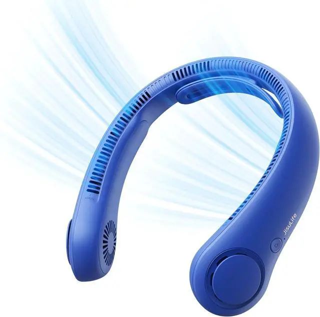 Main image of JISULIFE Portable Neck Fan Upgraded, Neckbrace Personal Hands Free, 5 Speed Gears Adjustment, 6000 mAh Wearable Bladeless Quiet Rechargeable for Outdoor Indoor, Gifts for Women Men- Dark Blue