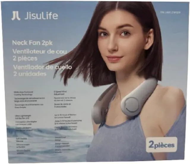 Main image of JISULIFE Neck Fan Hands-Free, Rechargeable, Ultra-Quiet Personal Fan, 2-Pack
