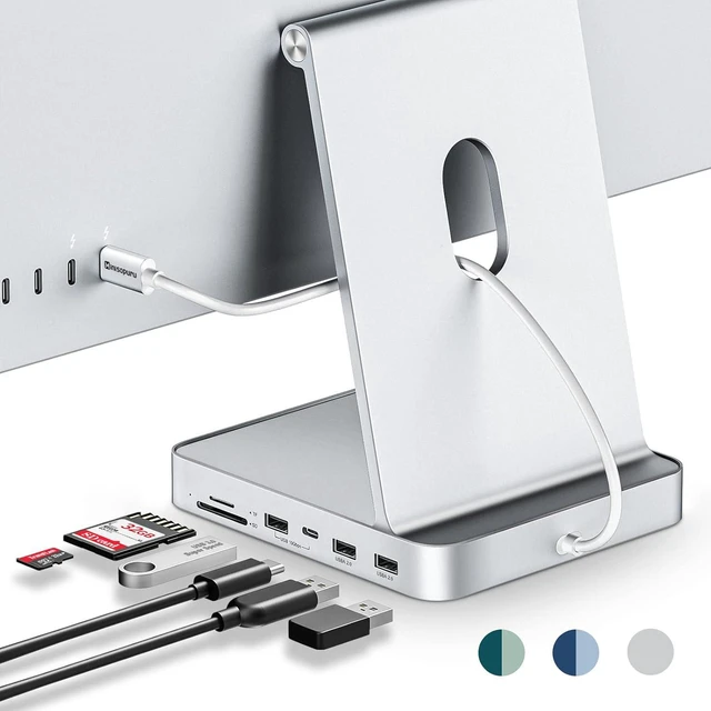 Main image of Minisopuru USB C Hub for iMac 24 inch 2021/2023/2024, USB Hub Adapter Support M.2 NVMe SSD, iMac USB Hub for iMac M1/M3/M4, iMac Accessories with 10Gbps, SD/TF, M.2 SSD(Not Included), Silver.