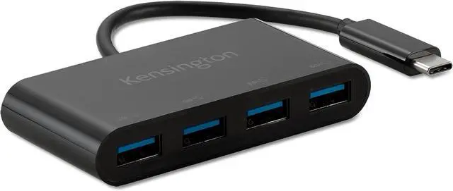Main image of Kensington CH1200 USB-C 10Gbps 4-Port Hub, USB Type C to USB Adapter with 4 USB 3.0, Compatible with Thunderbolt 4, Thunderbolt 3, USB4 and USB-C Devices (K33616WW)
