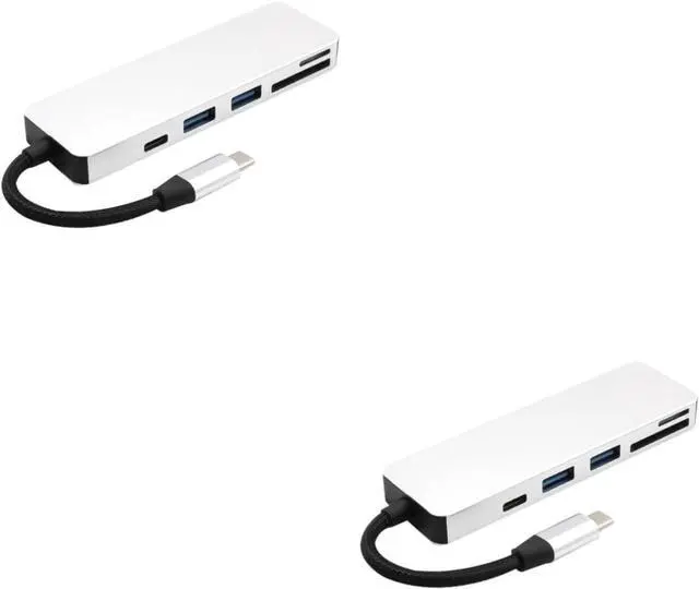 Main image of OSALADI 2pcs USB Adapter USB-c Hub Type-c to Memory Card Multi-Function Hub for Laptop Desktop
