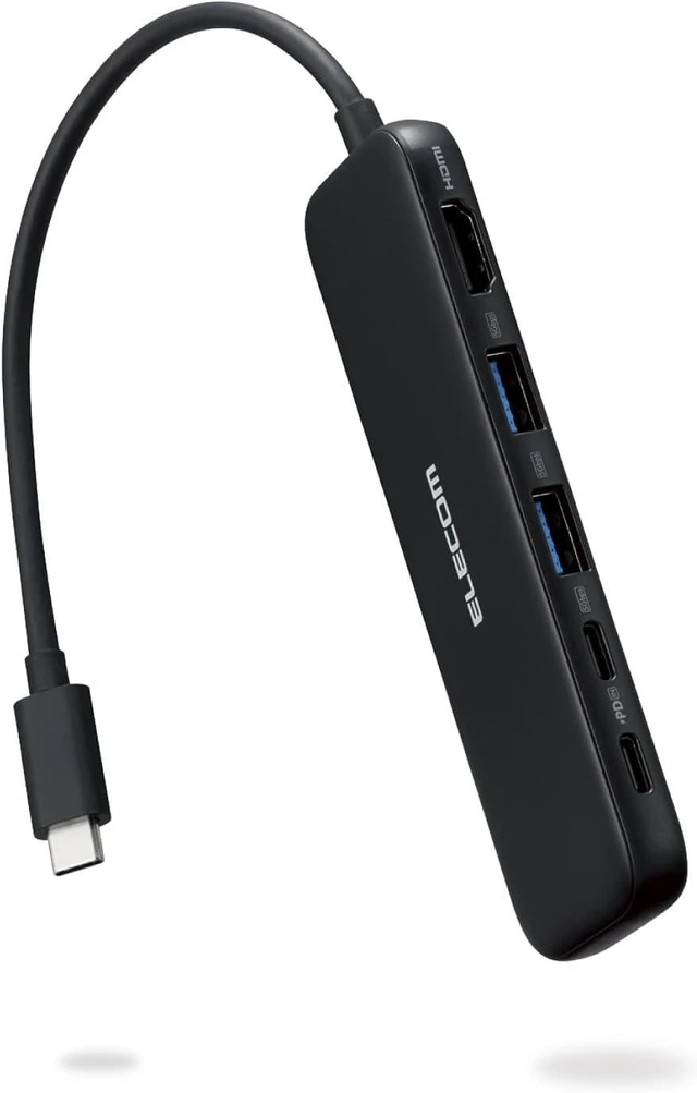 Main image of Elecom DST-W01 USB-C Hub Docking Station 5in1 100W PD Support HDMI 4K30Hz High Speed Data Transfer 5Gbps Black