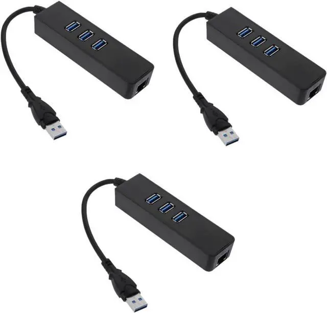 Main image of OSALADI 3pcs Ethernet -Ports Portable to Laptop for with USB Adapter Rj Hub Type- Data Black - Mbps