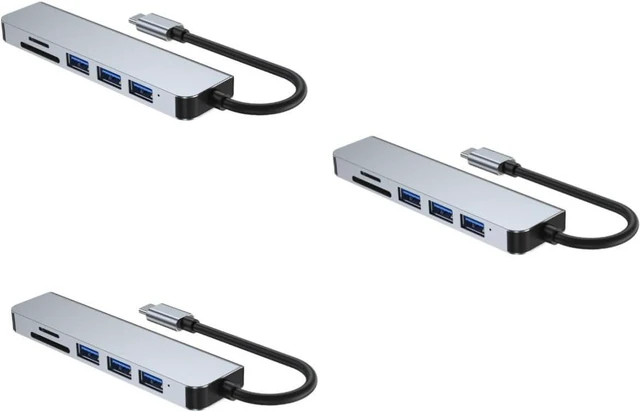 Main image of UKCOCO 3pcs USB Hub Adapter Type-c to USB Ports Portable Data Hub Indicator Shell for Laptop